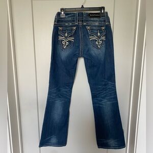 ROCK REVIVAL Gwen easy boot cut dark wash jeans western bling 26